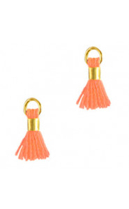 Mini Quaste Ibiza Style 0.7cm Gold-neon orange